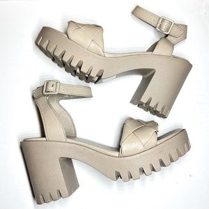 Chunky heel ankle strap sandal platform